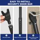 Door Security Bar Upgraded Door Stoppers Adjustable Sliding Glass Door Security Bar 2 in 1 Heavy Duty Door Jammer Sliding Patio Bar for Home, Apartment, Travel, School, Dorm (2 Pack,Black)