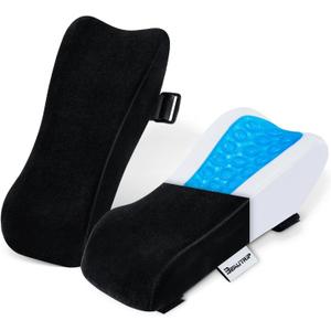 BEAUTRIP Ergonomic Armrest Pads- Office Chair Arm Rest Cover Pillow - Elbow Support Cushion for Computer, Gaming and Desk Chairs (Set of 2) (Black With Gel_velvet)