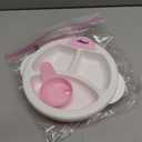 Matyz Baby Feeding Suction Warm Plate with Draining and Drying Design - Stay Put Divided Plate for Kids - Including 1 Toddler Plate and 2 Spoons - Microwave & Dishwasher Safe (Pink)
