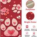 Valentines Day Dog Cat Paw Prints Table Runner, Red Love Hearts Kitchen Dining Table Decoration Pet Lover Gift, Anniversary Wedding Burlap Indoor Outdoor Home Decor Party Supply 13 x 108 Inches