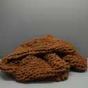 igacogo Chunky Knit Throw Blanket for Couch, 40x60 inches, 100% Hand Knitted with Thick Jumbo Chenille Yarn, Cozy Soft Large Rope Knot Cable Crochet Blankets for Sofa Bed Living Room, Caramel