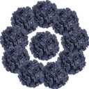 Flojery Silk Hydrangea Heads Artificial Flowers Heads with Stems for Home Wedding Decor,Pack of 10 (Dusty Blue)