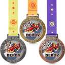 2.8 in Award Medal 1st 2nd 3rd Place Trophy with Ribbon Large Gold Silver Bronze for Tournaments Field Games Family