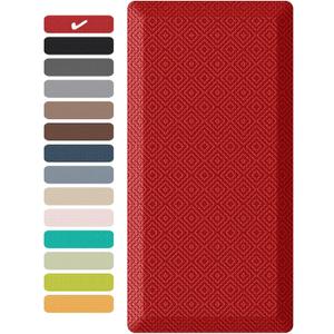 Ophanie Kitchen mats for Floor, 3/4 inch Thick, Kitchen Rugs, 20''x39'' Anti Fatigue Standing Cushioned Mat, Waterproof,Comfort Ergonomic mat for Office, Home, Sink, Red Non-Slip Bottom