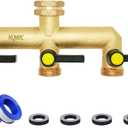 HQMPC Hose Splitter Garden Hose 3 Way Valve Brass Hose Splitter With Solid Long Handle Hose Spigot Splitter 3 Way Valve 3/4" GHT Thread