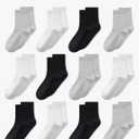 Kids Socks 12 Pairs Boys Girls Athletic Crew Ankle Socks for Children for Ages 1-13 Breathable Fit for Daily Wear