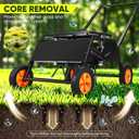 Rolling Lawn Aerator Tool, Manual Core Aerator Lawn Tool with 4 Row Tines