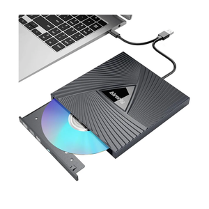 External CD/DVD Drive for Laptop/PC, USB 3.0 Type-C Portable Player for Computer CD DVD +/-RW Disk Drive CD Burner Writer Reader Compatible with Desktop Windows Apple (Functional Interface)