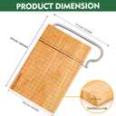WILLKOMMEN Wood Cheese Slicer, Cheese Cutter Board with Blade, 10.8'' x 8.3'' Cheese Slicers for Block Cheese, Butter, Sausage and Ham