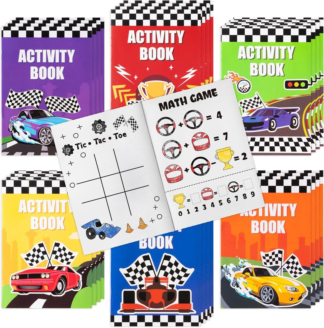 JAPBOR Race Car Coloring Books - 24PCS Mini Racing Cars Activity Color Books Bulk for Kid Party Favors, Truck Transportation Themed Small Colouring Pages for Birthday Gifts Class Drawing Painting Game JAPBOR Race Car Coloring Books - 24PCS Mini Racing Cars Activity Color Books Bulk for Kid Party Favors, Truck Transportation Themed Small Colouring Pages for Birthday Gifts Class Drawing Painting Game