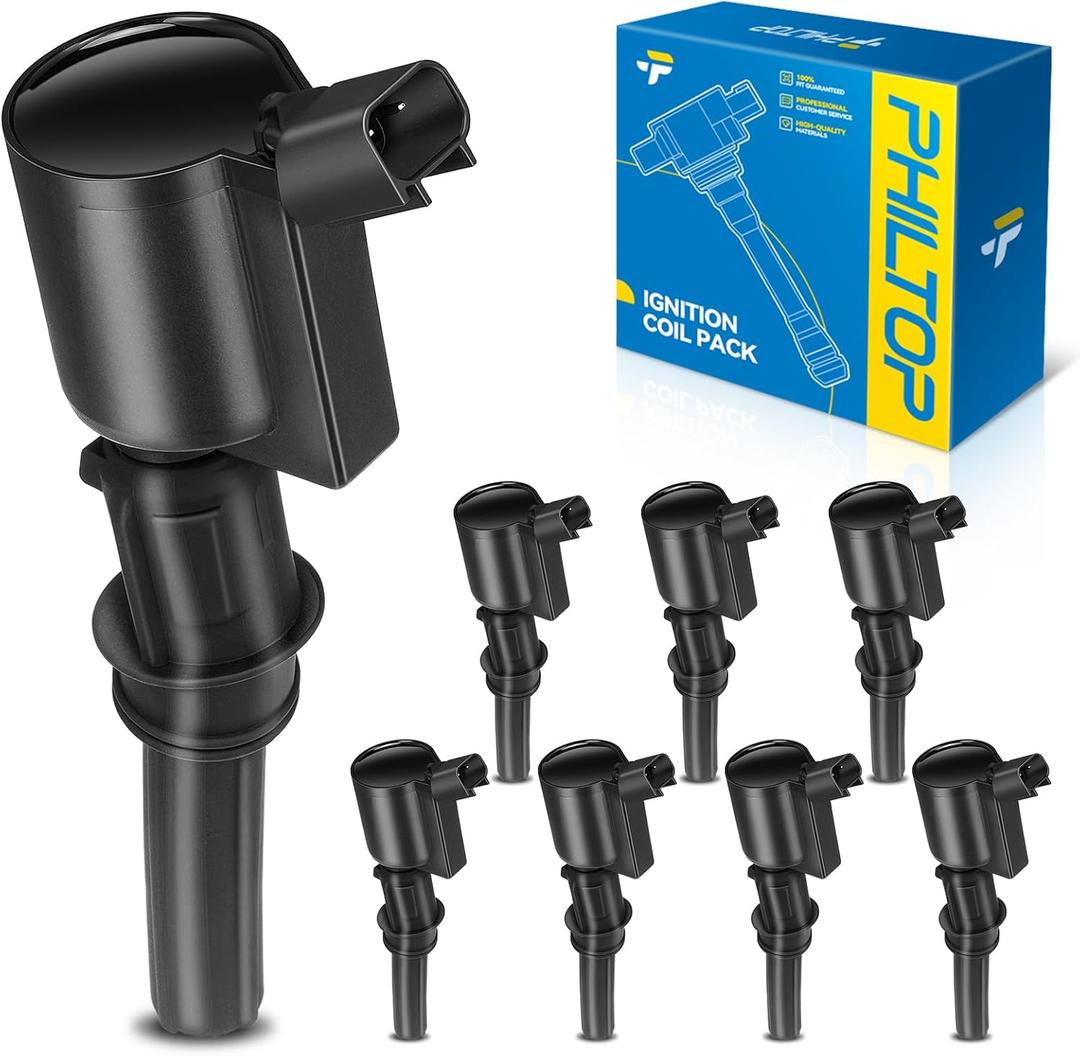 PHILTOP FD503 Ignition coils Fits for Ford 97-10 F-150 5.4L/4.6L, 99-19 E-350 Super Duty 5.4L/6.8L, 97-04 Expedition 5.4L, Mercury 98-11 Grand Marquis, 99-04 F-250 Super Duty 5.4L/6.8L