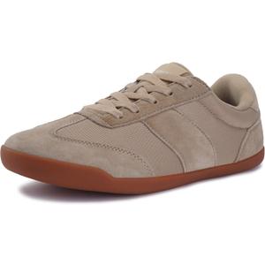WHITIN Women's Wide Toe Box Barefoot Shoes | Fashion Suede Patchwork Design | Zero Drop Sole (Brown, 39)