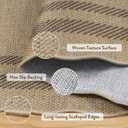 LIVEBOX Scalloped Washable 2x6 Kitchen Runner Rug, Easy Jute Geometric Tan Rugs for Entryway Hallway, Indoor Outdoor Non Slip Rug Farmhouse Modern Carpet Door Mat for Porch Bedroom Laundry Room