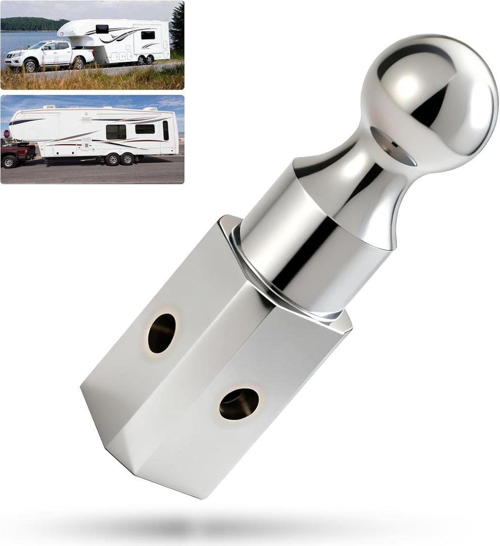 Gooseneck Hitch Ball 2-5/16", High Rise Gooseneck Ball, Chrome-Plated Finish, 30,000 lbs Trailer Hitches Hi-Rise Ball for B&W Trailer Hitches GNXA2050