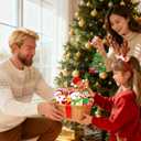 50Pcs Christmas DIY Diamond Stickers, Make-a-face Sticker Make Your Own Characters Sticker, Xmas Tree Santa Claus Snowman Elf Gingerbreadman Hanging Ornament for Xmas Party Favor Supplies Decor