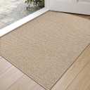 DEXI Thin Door Mat Indoor Entrance 24x36, Non Slip Entryway Mat, Beige
