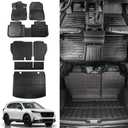 Rongtaod Floor Mats Compatible with 2023 2024 2025 Honda CRV (Include Hybrid) Cargo Mat Trunk Mat Cargo Liner Back Seat Cover Honda CRV Accessories (Fit Upper Deck, Trunk Mat+Backrest Mats+Floor Mats) (Trunk Mats + Backrest Mats + Floor Mats, Fit 2023-2025 Upper Deck)