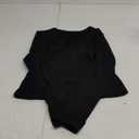 MANGOPOP V Neck Long Sleeve Shirts for Women Sexy Crop Top Basic Slim Fitted T Shirt Going Out Tops Y2K (XX-Large, Black)