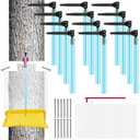 Reallnaive 12 Set Maple Syrup Tapping Kit, Includes L-shaped Sap Taps, Rubber Tubes, 12.6 x 19.69 Inches Sap Bags and 70 mm Nails, Complete Tree Harvesting Supplies for Beginners