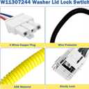 W11307244 W10682535 Washer Lid Lock Switch Assembly (3 Wire) Compatible with Kenmore Whirlpool Maytag Amana Crosley Replace W10838613 W10838613VP W11253733 PS12704713 Washer Door Lock
