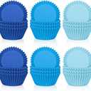 Whaline 600Pcs Blue Cupcake Liners Gradient Blue Baking Cups Holders Cupcake Wrappers Muffin Liners for Celebration Gathering Birthday Party Supplies Decor