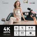 4K Wedding Camcorder, 64MP UHD Vlogging Camera with Wireless Lavalier Microphone, 120° Wide Angle 18X Digital Zoom, Remote, 64GB Card & 2 Batteries, for Family Wedding Memories