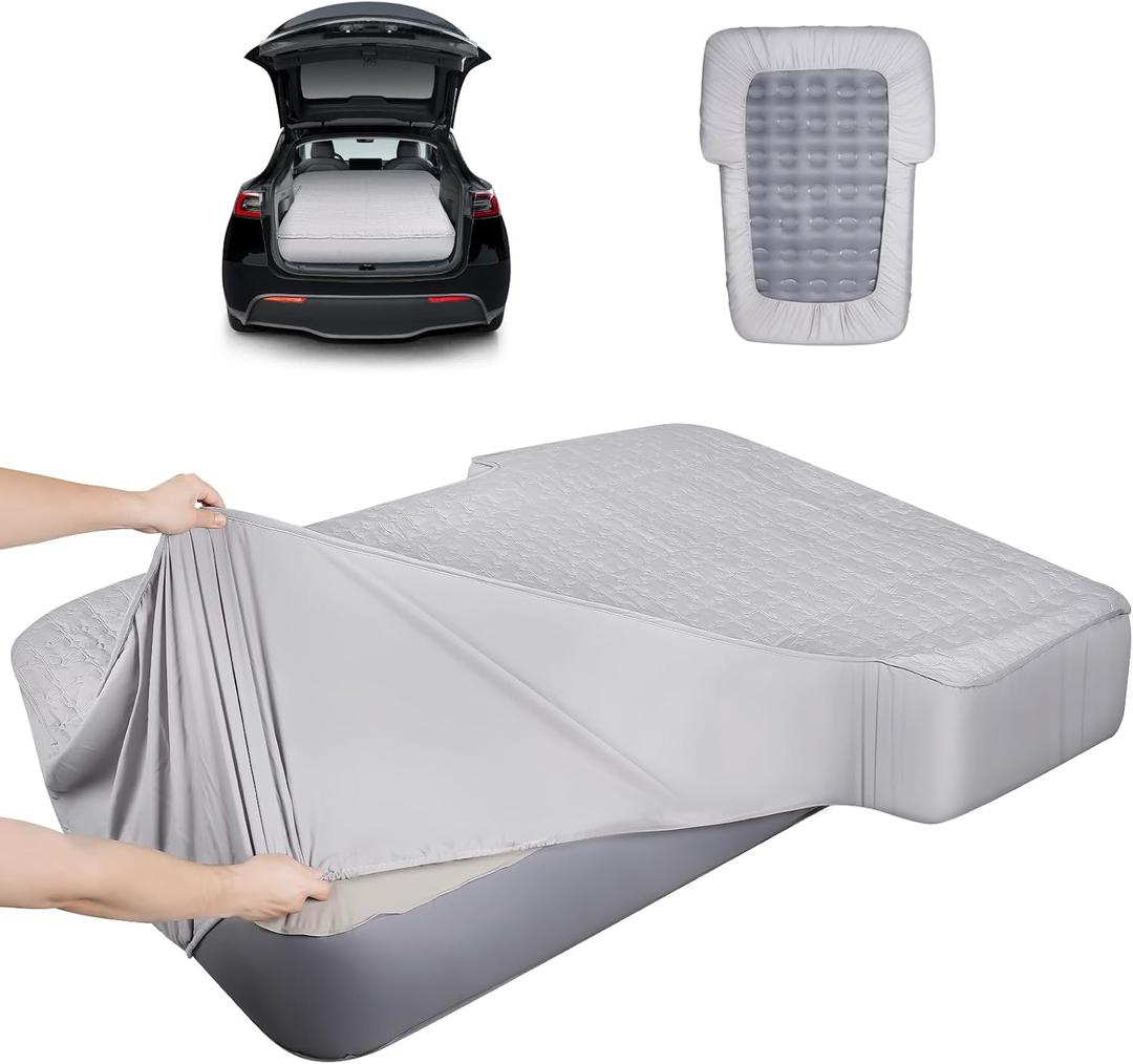 Full Sheets for SUV Air Mattress, Car Bed Air Mattress Deep Pocket Fitted Sheet for SUV Mattress Dirt Resistant, Ultra Soft TPU Waterproof (Grey)