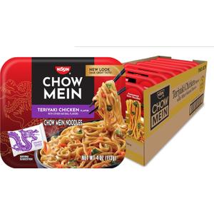 Nissin Chow Mein Noodles, Teriyaki Chicken, 4 Ounce (Pack of 8) (Best By: 09/30/2026)