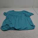 ROSRISS Womens Plus-Size Tops Summer Puff Short Sleeve Scoop Neck Pleated Flowy Shirts (3X-Large, A_02_blue)