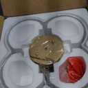 Gold Semi Flush Mount Ceiling Lights, 14" 4-Light Ceiling Light Fixtures with Fabric Shade in Quatrefoil Shape, Farmhouse Brass Drum Lighting for Kitchen Hallway Bedroom, AD-22007-4SF-GD