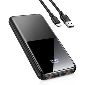 Portable Charger Power Bank, 10000mAh 22.5W Mini Portable Battery Fast Charging Battery Pack Travel Essentials, PD 3.0 QC 4.0 External Phone Powerbank for iPhone Android Samsung and USB/USB-C Devices