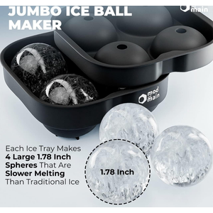 Mini Funnel Makes 4 1.7" Ice Balls Pack Of 5 + Silicone Ice Mold Trays