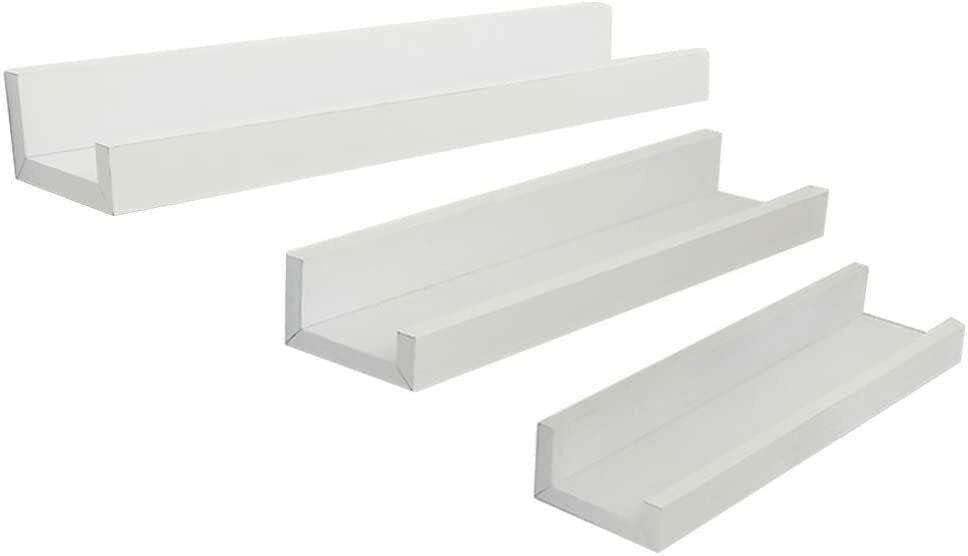 ESRW Set of 3 Shelving Solution Floating Wall Shelves, White Floating-Shelves Wall Decor Bedroom Decor Floating Shelves Bathroom Storage Wall Shelves Corner Shelf Shelves for Wall Wall Shelf