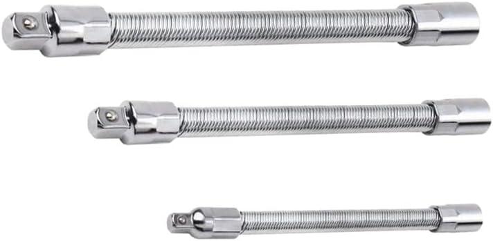 Electric Wrench Sleeve Universal Extension Rod - Bendable Flexible Shaft Flexible, 1/4,3/8, 1/2 Socket Wrenches Drive Head