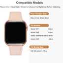 MNBVCXZ Leather Bands Compatible with Apple Watch Band Women, Womens Genuine Replacement Strap for iWatch Series 11 10 9 8 7 6 5 4 3 2 1 SE 3 SE 2 SE (42mm 41mm 40mm 38mm, Pink Sand/Rose Gold)