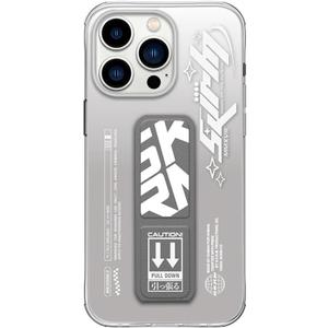 SKINARMA Cosmo iPhone 15 Pro Case with Grip Stand (Grey Clear)