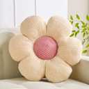 Flower Pillow Flowers Shaped Pillow Cushion Decorative Daisy Pillow for Bed Cute Throw Pillow Flower Floor Pillow Soft Seat Cushion Cream Cushion 15.7"
