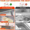 2PACK Stainless Steel Litter Box, Metal Litter Boxs with Lid High Sides, XL Extra Large Litter Box for Big Cats, Never Absorbs Odors, Leak-Proof, Stain-Free, Rust-Free, Easy to Clean, Scoop Included