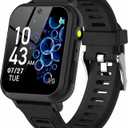 Phyulls Smart Watch for Kids, Smart Watch Toys with 24 Games Camera Video Recorder Music Alarm Calculator Calendar Flashlight Stopwatch Pedometer Gift Toys for 3-12 Years Old Boys and Girls (Black)