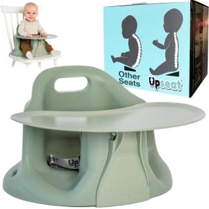 Upseat The Original Ergonomic Baby Floor & Booster Seat with Tray, Developed with Physical Therapists for Upright Posture & Healthy Hip Development, 424 Months, Extra-Large Tray (Sage)