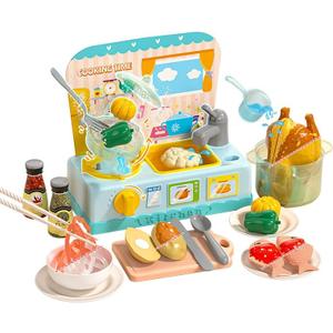 Play Kitchen Toys, Play Cooking Stove, Play Sink Toy, Cookware Pot and Pan, Cutting Play Food Toy, Color Changing Dishes Accessories for Boys Girls