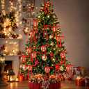 3 x 36 Pcs Velvet Bows for Christmas Tree - 5 x 7 in Velvet Ornaments for Christmas Tree Bows, Wreath, Garland, Stocking, Gift - Vintage Christmas Decor Decoration (Red)