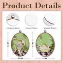 Hxlac Funny Bathroom Frog Oval Wall Art Framed Set of 2, Funky Frog in Bath Oval Wall Decor, Eclectic Animal Bathroom Hanging Canvas Prints Wall Sculptures for Home Living Room Decor, 8.5x11.5 Inch