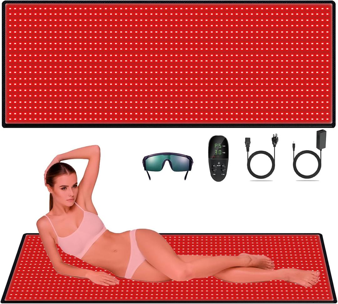 iTHERAU Red Light Therapy Mat for Full Body, 71"x31", 1280 LEDs Dual Chip 660nm & 850nm Red Light Infrared Therapy Large Bed for Back Waist Shoulder Knee Relief, Body Relax, Gift for Women Men