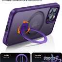 360 Rotatable Magnetic Stand for iPhone 12 pro max Case Compatible with Mag-Safe 16FT Military Drop Protection, Anti-Scratch/Fingerprint iPhone 12 pro max Phone Case(Matte-Purple)