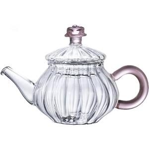 Mini Tea Pot, Glass Teapot Small Tea Kettle for One person use,100ml (B-Flower)