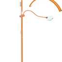 AURELLE Half Moon Lash Light - Adjustable LED Floor Lash Lamp with 4X Magnifier & Phone Holder for Eyelash Extensions,Nail Art,Tattoo,Skincare,Salon SPA-Dimmable Brightness,Rotating Head, Orange