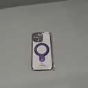 for iPhone 16 Pro Max Case,with Magnetic Invisible Ring Stand,Camera Lens Protecto,Transparent Electroplating Soft TPU Bumper Phone Case,Unisex Not Yellowing Slim Fit Case,Purple JUS25-15