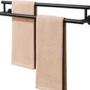 Alise Double Towel Bar Black,24" Towel Racks for Bathroom Wall Mounted,Bathroom Towel Rack SUS304 Stainless Steel Bathroom Towel Holder Quick Drying Hand Towel Holder Towel Bar for Walls