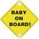 Assured Signs Baby On Board Sign with Suction Cups,Baby Safety Warning Decal for Cars- Bright Yellow, Durable and Strong Suction (Baby on Board)